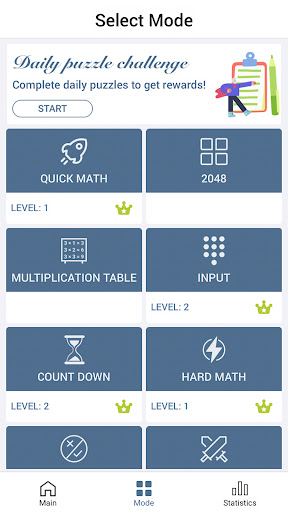 Android application Mental Math screenshort