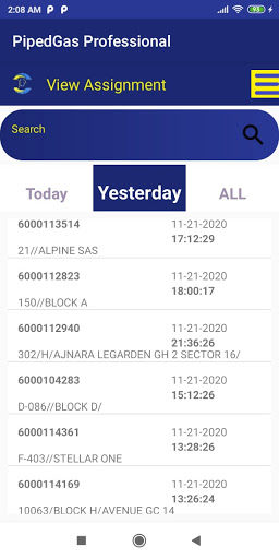 Android application PipedGas Professional App screenshort
