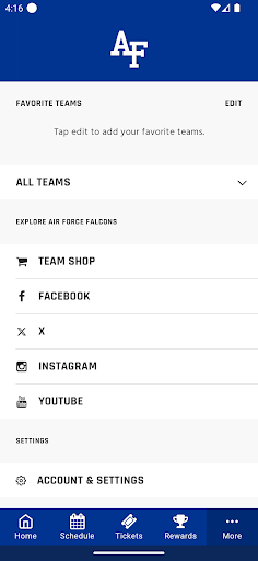 Screenshot of Air Force Falcons