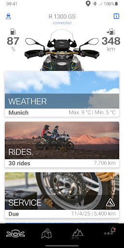 Android application BMW Motorrad Connected screenshort