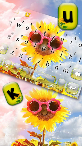 Sunglass Flower Keyboard Theme Screen 2