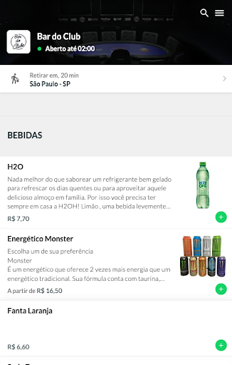 Android application Bar do Clube screenshort