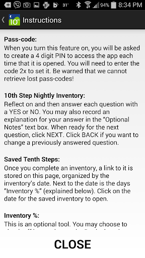 Tenth Step Screen 2