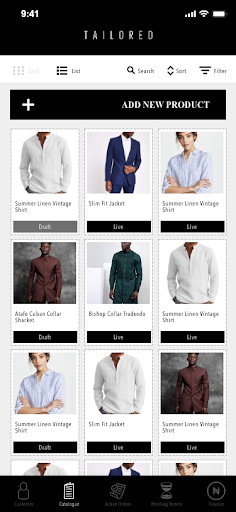 Android application Tailored for Tailors - App for screenshort