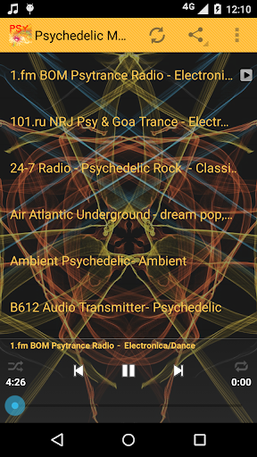 Android application Psychedelic Music ONLINE screenshort