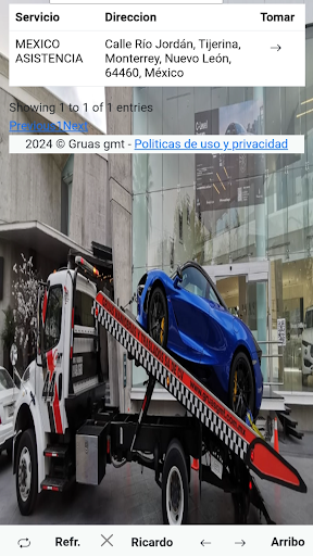 auxilio vial grúas GMT Screen 2