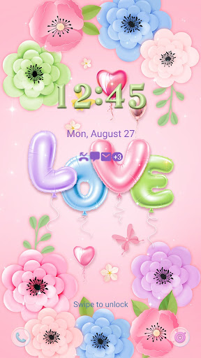 Pastel Love Balloons-Wallpaper Screen 2