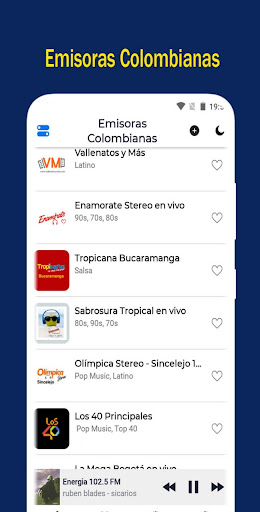 Android application Emisoras Colombianas en Vivo screenshort