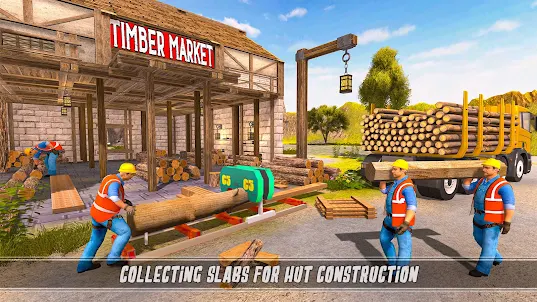 Wood House Builder 3D-Spiel