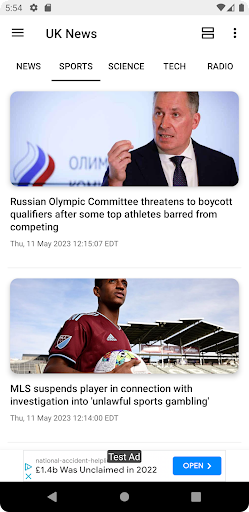 UK News apps Screen 2