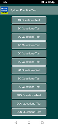 Android application Python Practice Test screenshort