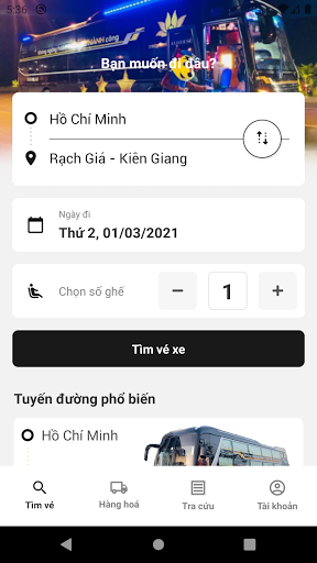 Android application Thien Thanh Limousine screenshort