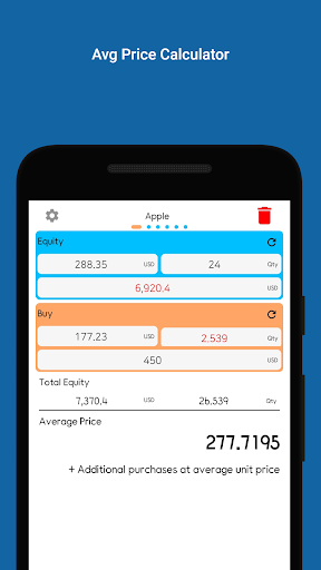 Android application Avg Price Calculator-물타기 계산기 screenshort