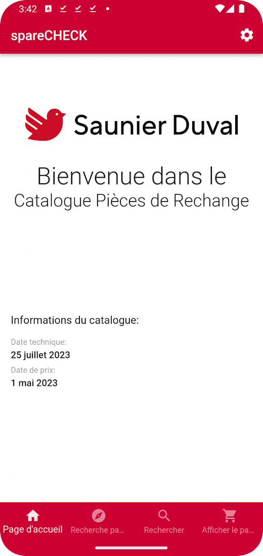 Android application Saunier Duval spareCHECK screenshot