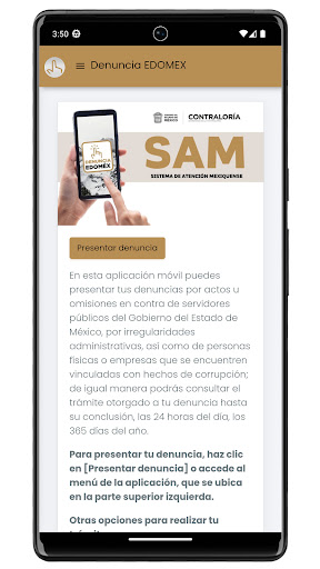 Android application Denuncia EDOMEX screenshort