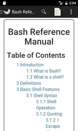 Android application Linux Bash Reference Manual screenshort