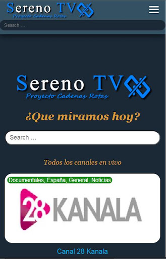 Android application Sereno TV screenshort