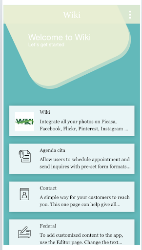 Android application Wiki screenshort