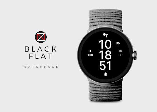 Android application Black Flat Watch Face screenshort