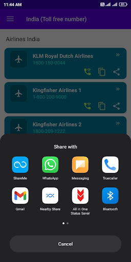 Customer Care Numbers Screen 3