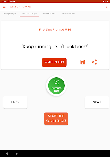 Screenshot of Writing Challenge - Writing Pr