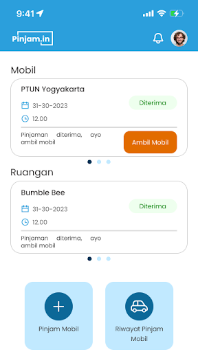 Android application Pinjem.in screenshort