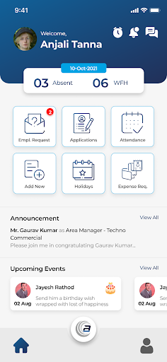 Android application Auxano - HRMS screenshort