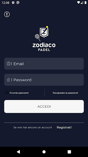 Android application Zodiaco Padel screenshort