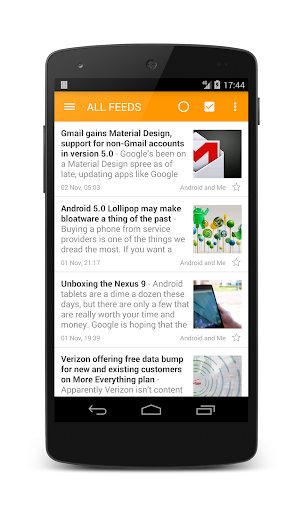 Android application Lite RSS screenshort