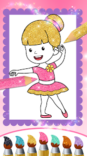 Glitter Dress Coloring Pages for Girls