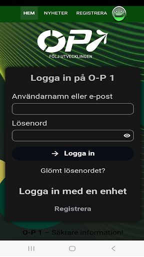 Android application OP1 - Nyheter och Information screenshort