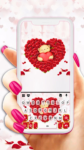 Android application Teddy Roses Love Keyboard Back screenshort