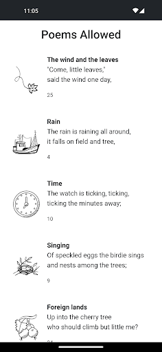 Android application Poems Allowed screenshort