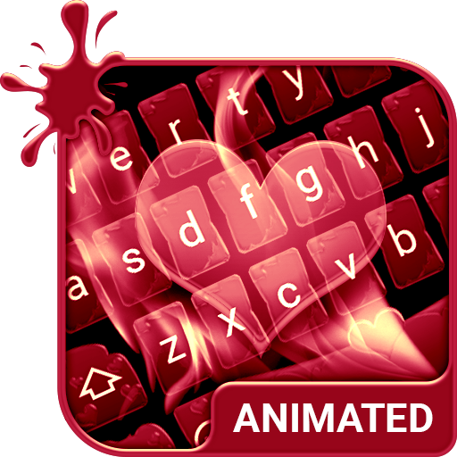 Love Flames Animated Keyboard + Live Wallpaper