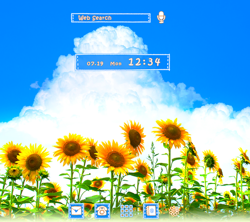 Android application Sunflower Summer Sky Theme screenshort