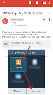 MCBackup - My Contacts Backup Screenshot