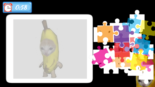 Puzzle banana cat meme