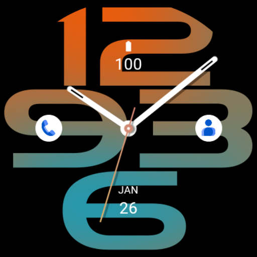 Get Strong Blue Orange Watch Face for Android Aso Report