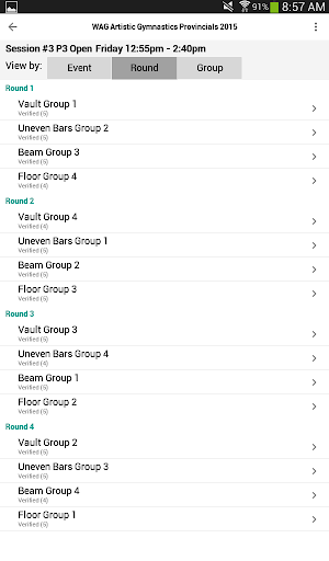 Android application LiveMeet Judges screenshort