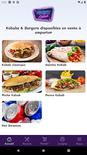 Android application Night Kebab screenshort