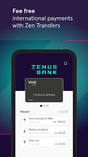 Zenus Bank: U.S. bank accounts Screen 3