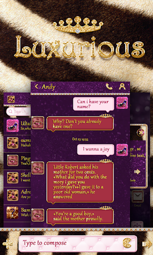 Android application GO SMS LUXURIOUS THEME screenshort