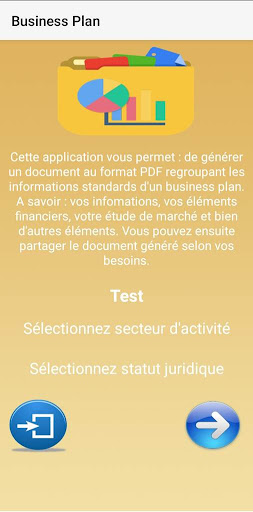 Android application Business Plan screenshort