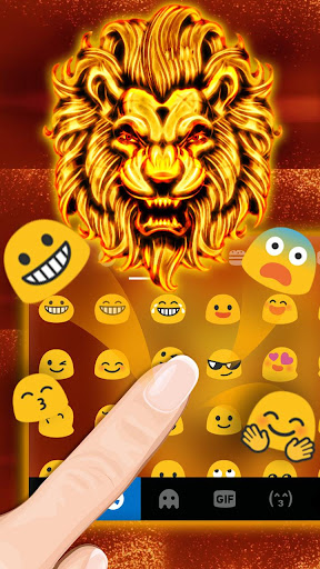Flaming Fire Lion Keyboard The Screen 2