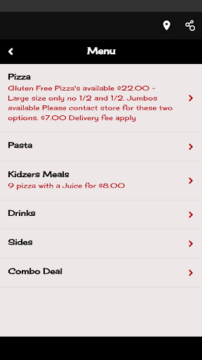 Ricardos Pizza & Pasta Screen 2