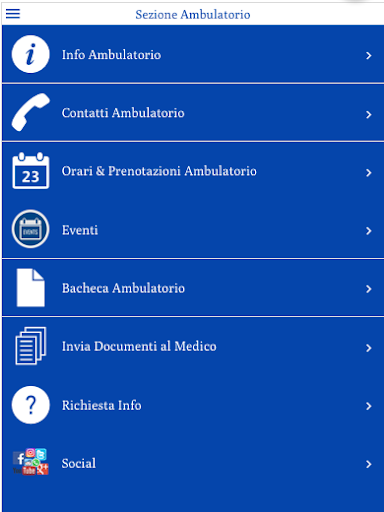 Android application Ambulatorio Veterinario Sempio screenshort