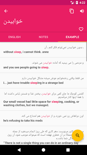 Persian English Dictionary Screen 3