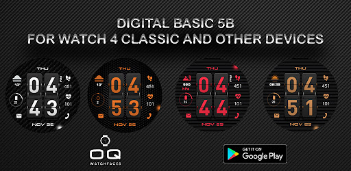 Digital Basic 5B For Wear OS 3 Screen 3