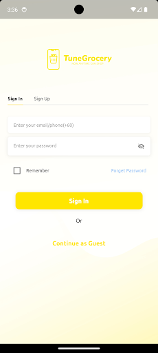 Android application TuneGrocery screenshort