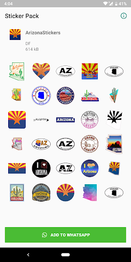 Android application Arizona stickers for WhatsApp screenshort